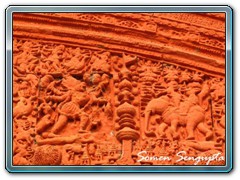 Terracotta works on walls of temple at Chelliyama,Purulia